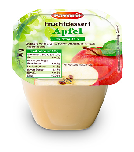 Favorit Fruchdessert Apfel leicht gezuckert